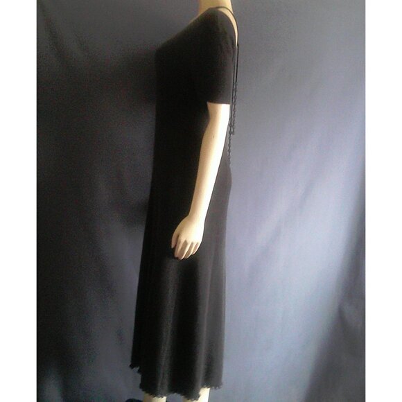 TSE Gray Taupe V-Neck Heavy Cashmere Tie in Back Sweater Dress L - Picture 8 of 12